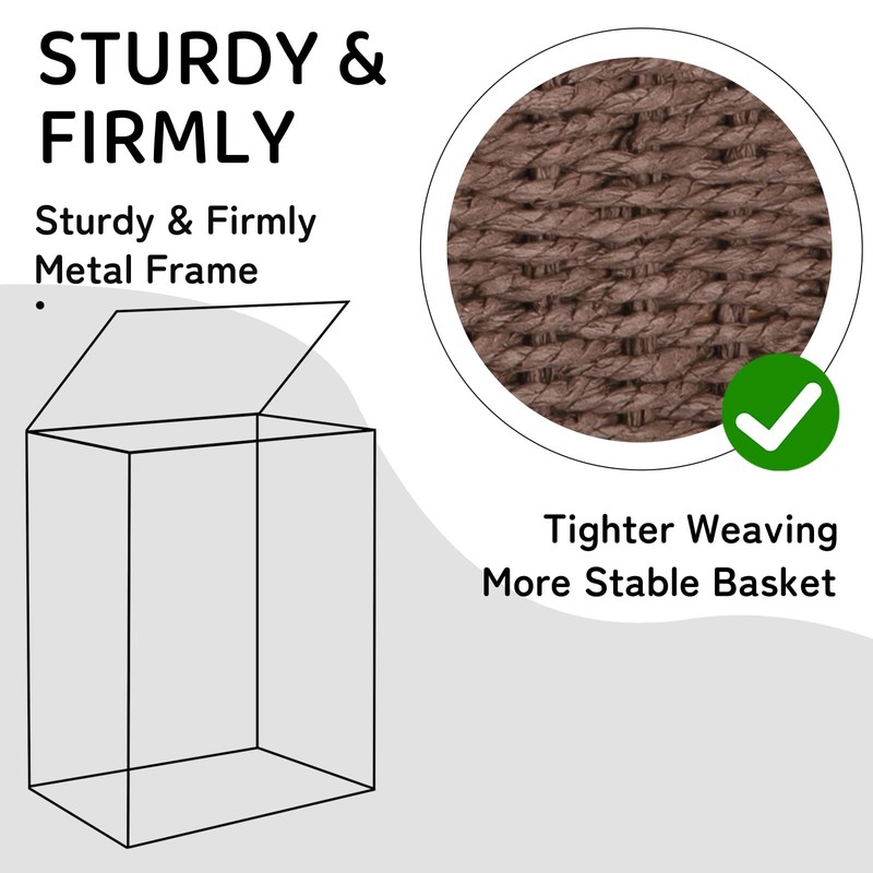 OIAHOMY Laundry Hamper with Lid, 110L(29.1 Gal) Large Wicker Laundry