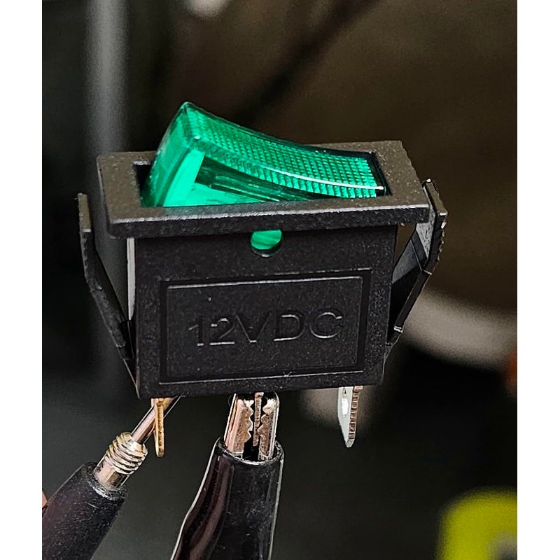 12V 16A 3-Pin Rocker Switch Car Rocker Switch Green Illuminated