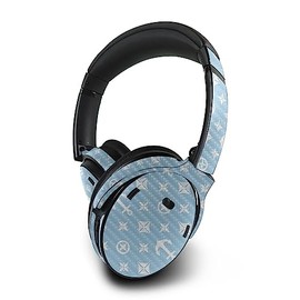 MightySkins Carbon Fiber Skin Compatible with Bose QuietComfort 45 Headphones Baby Blue Designer | Protective, Durable Textured Carbon Fiber Finish | Easy to Apply