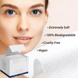 Disposable Face Towel XL 50 Count, 25x30cm Face Towelettes, Cloth Tissue, Facial Towel Compatible with Clean Skin, Makeup Remover Cloth and Facial Wash Dry Wipes (Pearl Pattern)