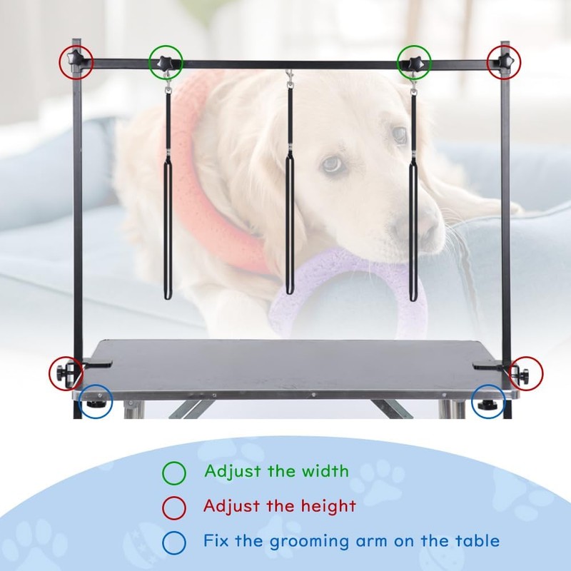 KELIXU Dog Grooming Arm with Clamps - H Shape, Pet
