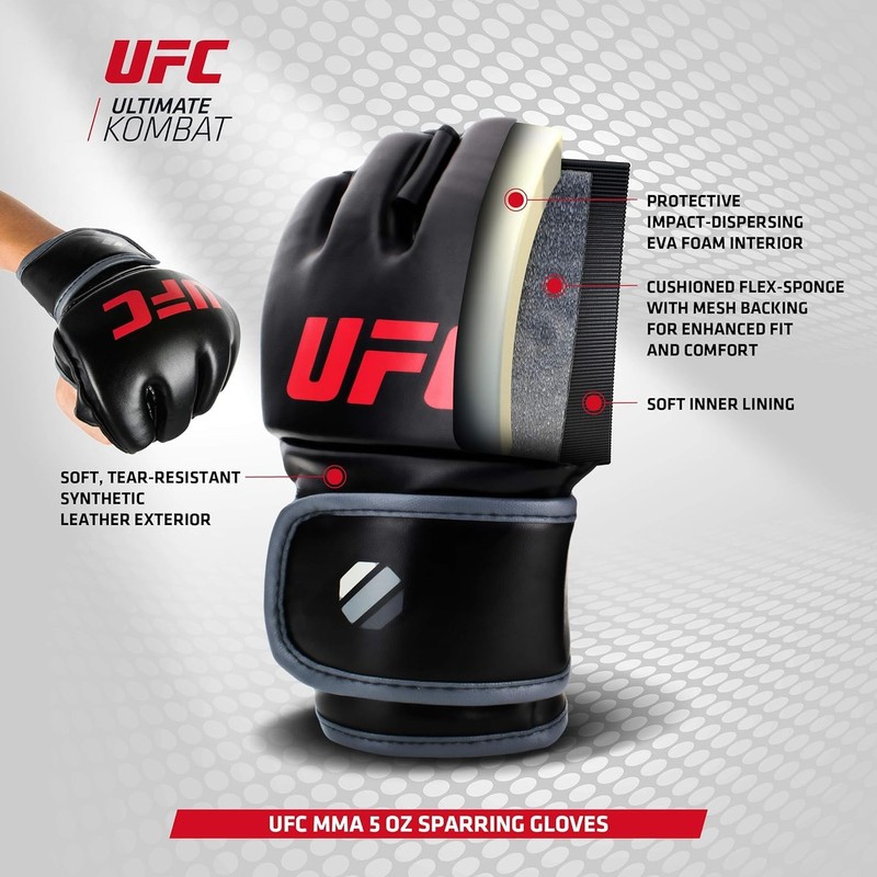 UFC Contender 5oz Gloves Blue L/XL (0.14kg), Unisex-Adult, Blue, Large/X-Large