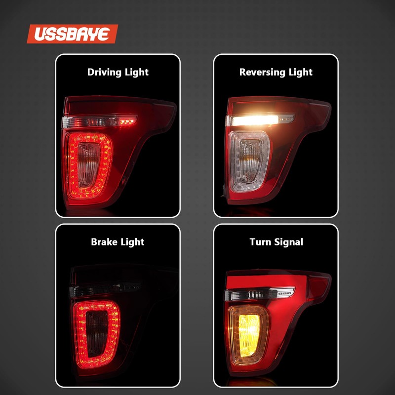 Ussbaye Tail Light Compatible with 2011-2015 Ford Explorer Base/XLT/Limited/Sport Right