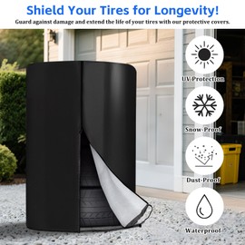 Tyre Bag, Large Car Tyre Bags, Robust Universal Tyre Protector Cover Holds 4 Tyres, Waterproof Dustproof Tyre Cover for Car Tyres Under 30 Inches (Diameter 85 cm x Height 120 cm)