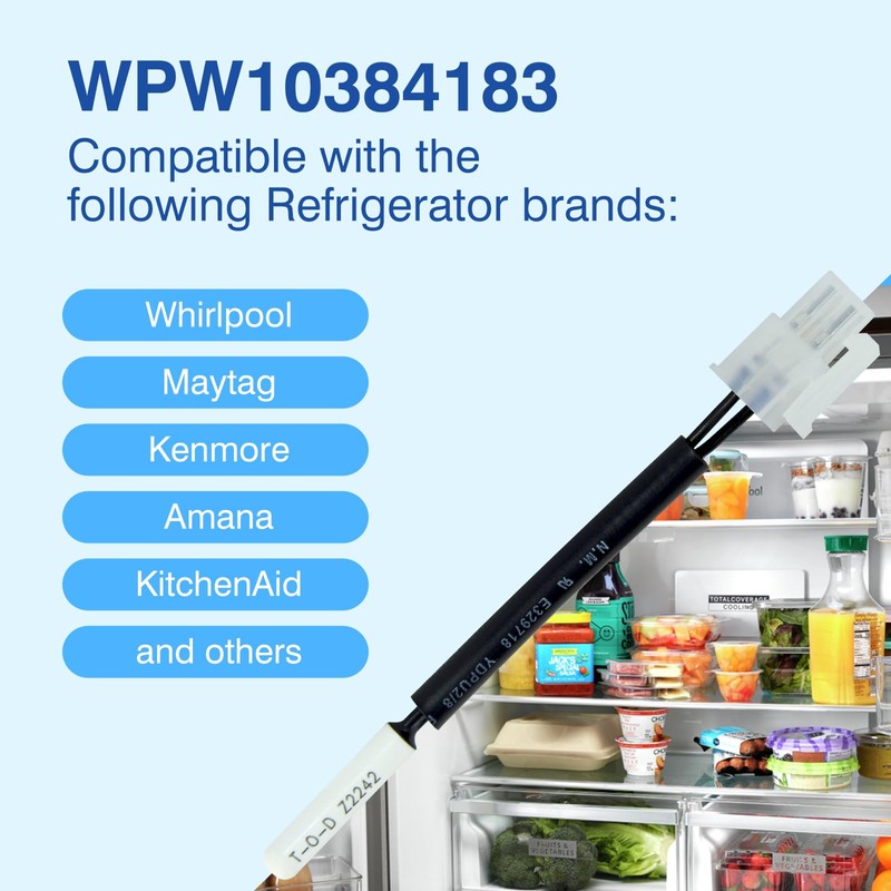 WPW10384183 W10384183 Refrigerator Thermistor - Replacement Parts Compatible with Whirlpool