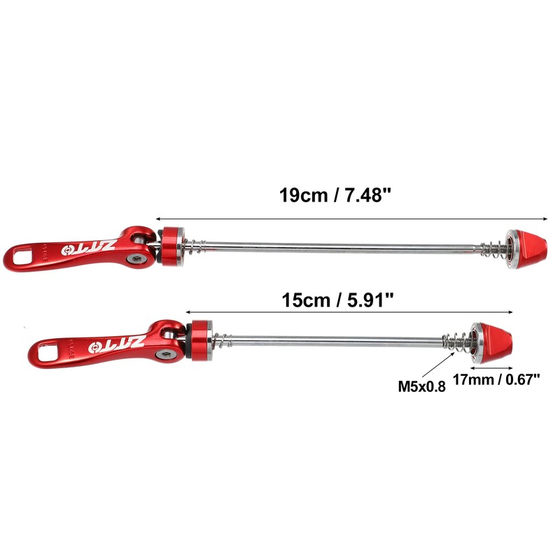 A ABSOPRO Bicycle Quick Release Axle Skewers Front Rear 5.91
