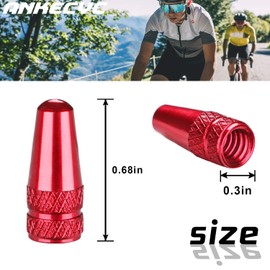 Red Bike Presta Valve Caps Aluminum Tire Valve Stem Covers Fit Presta/French Valves on MTB, Mountain Bike, Cycling Road Bike, Hybrid Bike, Bicycle (4 Pack)