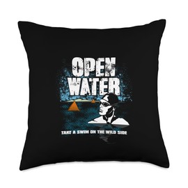 Ocean Lake Swimmer Coach Pool Workout Goggles Gift Open Water Swimming Triathlon Crossing English Channel Event Throw Pillow, 18x18, Multicolor