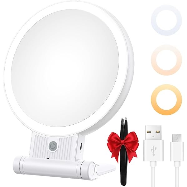 Makeup Mirror, 1X/30X Magnification with 3 level LED Lights, 2000