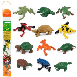 Safari Ltd. Frogs & Turtles TOOB - 12 Mini Frog and Turtle Figurines - Educational Toy Set for Boys, Girls,and Kids Ages 3+