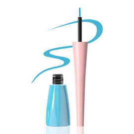 Boobeen Liquid Eyeliner Pen, Coloured Eyeliner, Waterproof and Smudgeproof, Eyeliner Ink Pen with Precision Tip for Bold Eye Looks (Light Blue, 1 Piece)