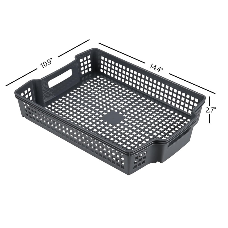 Leendines 6 Packs Stackable Organizer Storage Basket Trays, Plastic Office