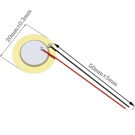 20mm Copper Disc Piezo Buzzer 2 Poles Buzzer Acoustic Pickup Transducer Elements, for Acoustic Instrument, Touch Sensors, Mic Drum Triggers, Buzzers (10)