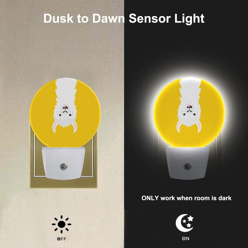 EKOBLA Llama Night Lights Plug into Wall Cute Animal LED