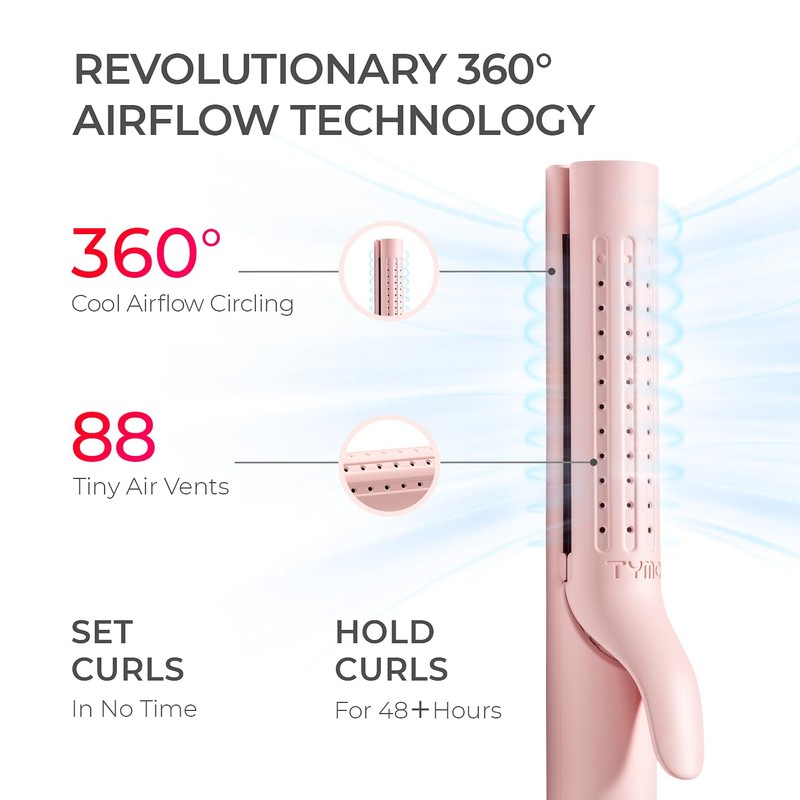 TYMO Airflow Curling Iron for Lasting Curls - Flat Iron