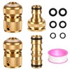 CoKeeSun 4 Piece Brass Hose Connector Set, 1/2 Inch Tap
