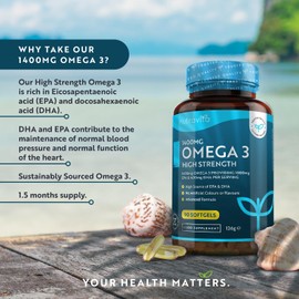 Nutravita Highest Strength Omega 3 Fish Oil 2000mg - Providing 1000mg EPA & 400mg DHA per Serving - Sustainably Sourced & Contaminant Free - Made in The UK