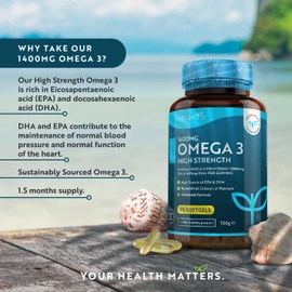 Nutravita Highest Strength Omega 3 Fish Oil 2000mg - Providing 1000mg EPA & 400mg DHA per Serving - Sustainably Sourced & Contaminant Free - Made in The UK