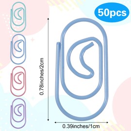 100 Pcs Moon Paper Clips Mini Moon Shaped Small Metal Journaling Clamps Color Decorative Paper Clips Cute for Women Document Note Sorting and Organizing