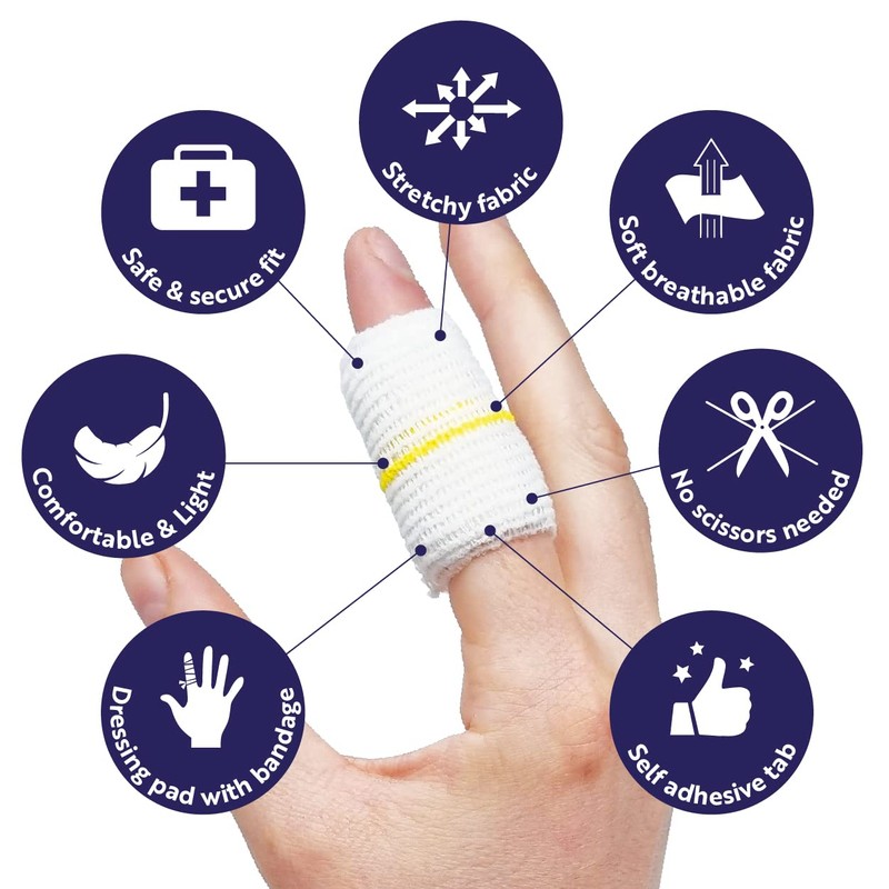 Snugfast Sterile Finger Bandage Wound Dressings Box of 25