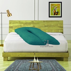 EXQUIZIT HOME Teddy Fleece Full Body 9FT Feet U Shaped Orthopaedic Pillowcase Cover With Zip Pregnancy Maternity Nursing Super Soft Snug Cuddles Pillowcase U Cover Teal 75cm x 135cm Approximate