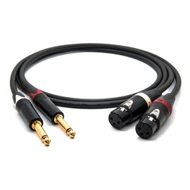 enoaudio Mogami 2534 Quad Stereo Pair (L,R) Audio Cable | Neutrik Gold 6.3 mm TS Jack - XLR Female | HiFi, 1.0 m