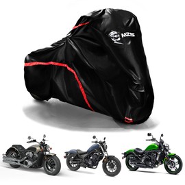 MZS Motorcycle Cover Waterproof Outdoor Compatible with Rebel Shadow Magna Vulcan Eliminator Scout Chief Bolt V Star VTX1300 Bonneville Boulevard 420D All Season Weather Protection Covers Storage