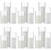 Shihanee White Pillar Candles and Glass Cylinder Vases Clear Cylinder