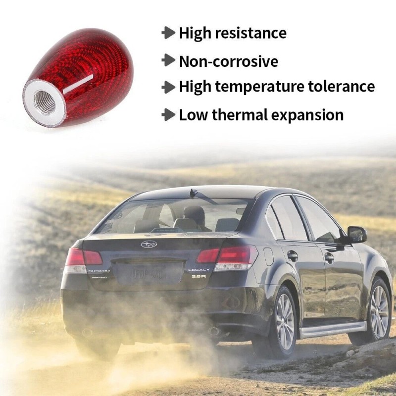 ANNX JDM Universal Red Carbon Fiber Automatic Car Gear Shift