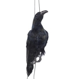 Etistta 17 inch Realistic Hanging Dead Crows Decoy Lifesize Extra Large Black...