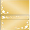 25 Envelopes Stars on Gold Frame Christmas DIN Long without