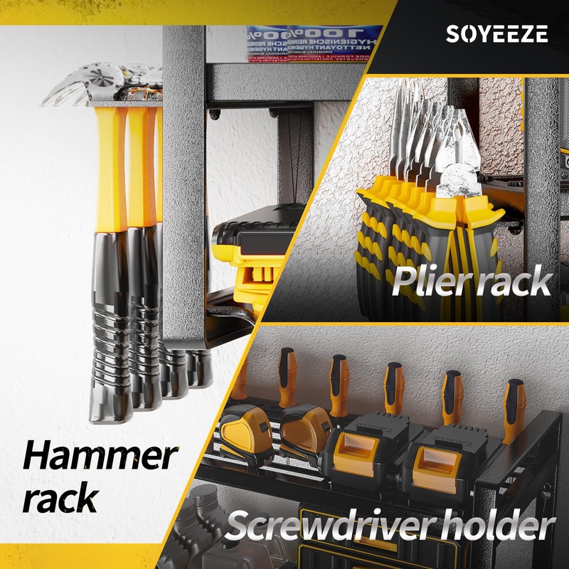 SOYEEZE Power Tool Organizer - 8 Drill & Screwdriver Wall