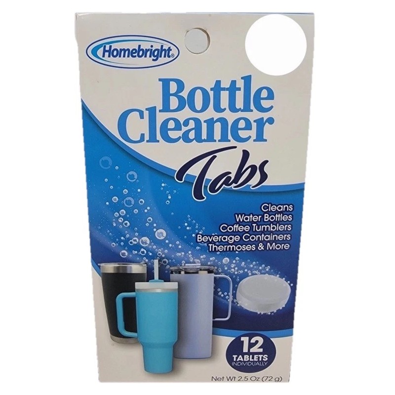 Homebright Bottle Cleaner Tablets 1pk 12pcs Cleans Water Bottles,Coffee