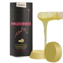 Waxxxpress Goldigger Hard Wax Melts 500gm - All Natural Hair Removal Wax for Stubborn and Coarse Hairs, Semi-Transparent, Golden Shimmer