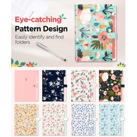 Sooez File Folders Organizer, Folders with 5 Pockets, Folders for Documents w/Sticker, Accordion File Organizer, Paper Receipt Bill Filing Organizer, School College Office Travel Essentials Supplies