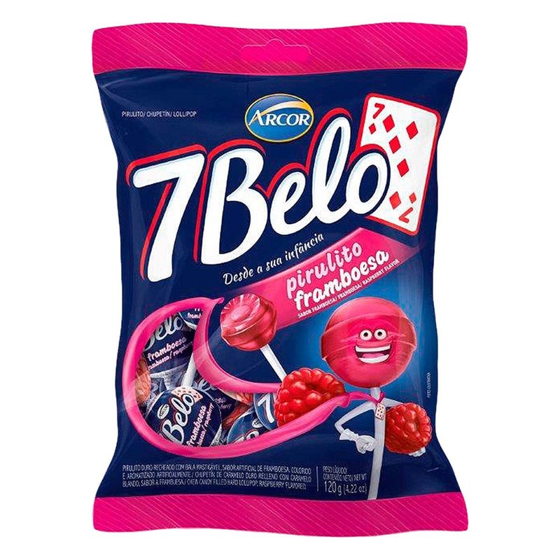 Arcor - 7 Belo - Hard lollipop Filled With Chew