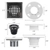 Uni-Green Chrome 4 Inch Square Shower Drain with PVC Flange