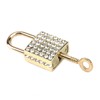 Tighall 2 PCS Zinc Alloy Gold Small Square Decorative Padlock,