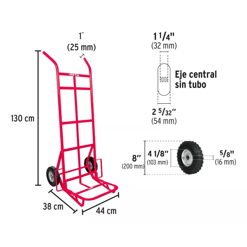 Pretul Diablo Carga 300 Kg Ruedas Sólidas Doble Balero Fiero