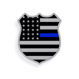 Real Sticky Thin Blue Line USA Flag Police Badge Sticker Laptop Cup Car Window Bumper Decal
