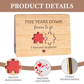 Anniversary Card, Puzzle Anniversary Card Gifts for Him/Her, Golden Anniversary Wedding Gifts for Boyfriend | Girlfriend,Birthday Wedding Cards (5th Wedding Anniversary Card)