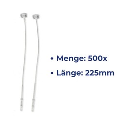 POKORNYS Safety Threads, Transparent, 225 mm, Pack of 500, Thread for Attaching Labels to Clothing, Textiles, Shoes, Accessories and Much More, Loop Pins for Price Tags and Hanging Labels