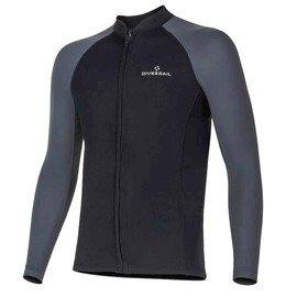 Wetsuit Top Men Long Sleeve Front Zip Wetsuit Jacket 1.5mm Neoprene Body Nylon Sleeve Swimsuit for Swimming Diving Surfing 3XL Size