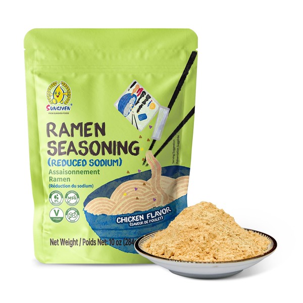 SUNGIVEN Chicken Instant Ramen Seasoning Powder, Gluten Free, Vegan, Less