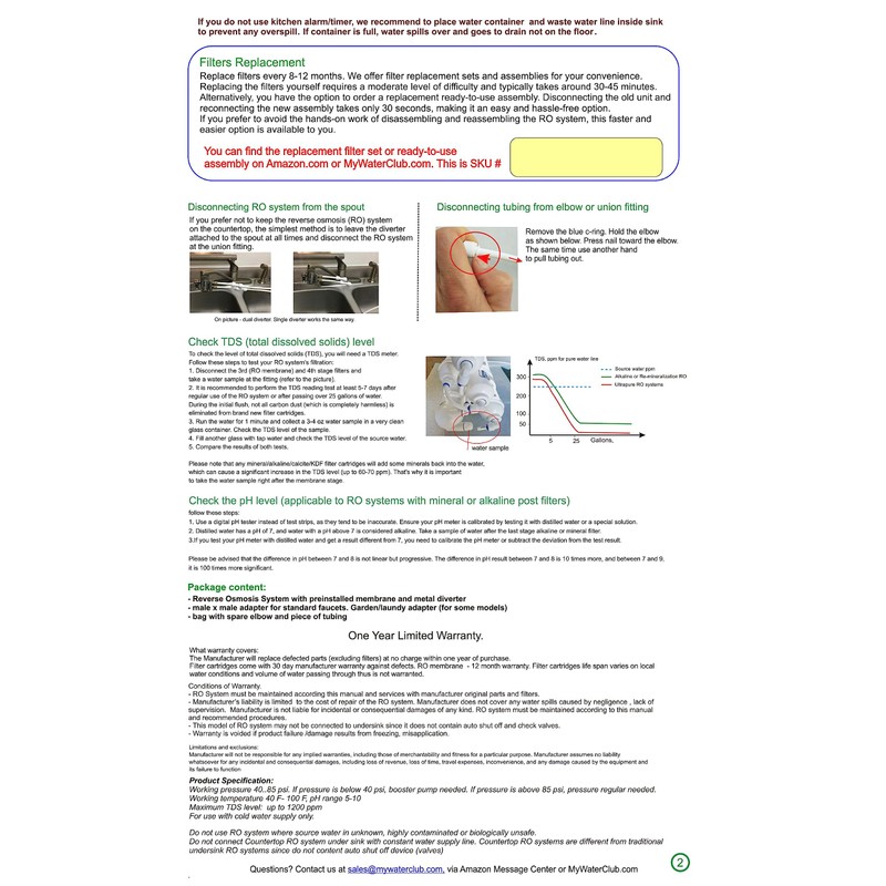 4-Stage Portable Countertop Reverse Osmosis RO Revolution Water Purification System,