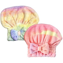 Toalla de microfibra para el cabello, súper absorbente, de secado rápido, suave, para cabello mojado, uso doméstico, paquete de 2