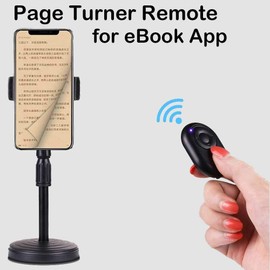 Bluetooth Phone Remote & Page Turner Control - Can Also Use to Scroll Videos for Tiktok and Control to Play/Pause The Video - It Can Work with Most Cellphones/Tablets (Andriod 8.0+ and iOS 13.0+)
