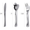 Pre-Rolled Dinner Napkin and Cutlery, Silver/Metallic Plastic (30 Sets)