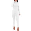 Azhong Women's Sexy Long Sleeve Turtleneck Jumpsuits Bodycon Back Zipper