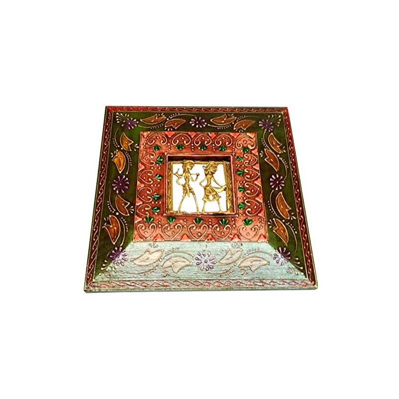 Purpledip Brass Wall Hanging 'Always Together': Dokra Craft Tribal Art